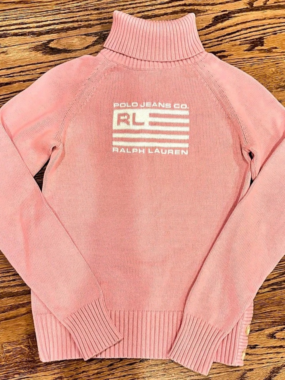 Polo Ralph Lauren Polo Jeans Co. RL Pink Cotton Turtleneck Sweater Size Small